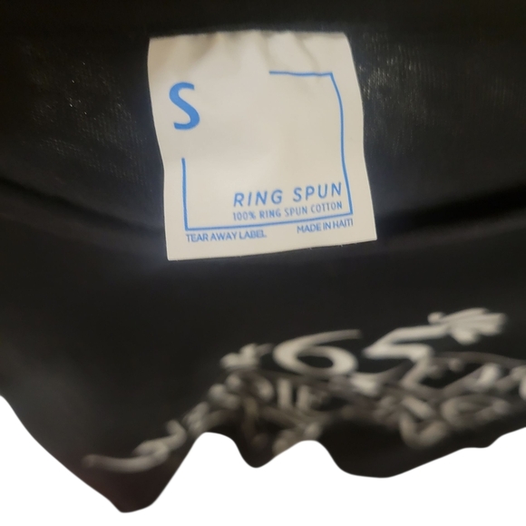 Black Graphic T-Shirt with White Print - Picture 2 of 2